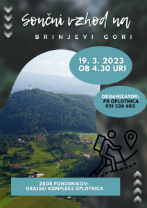 Plakat sončni vzhod na Brinjevi gori