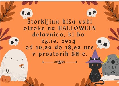 Halloween delavnica Štorkljina hiša 25. 10. od 16. ure